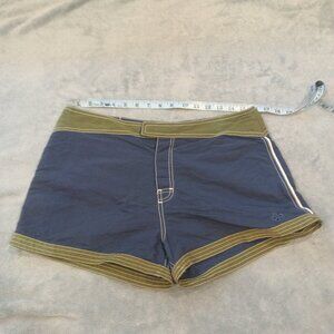 Navy and green swim shorts